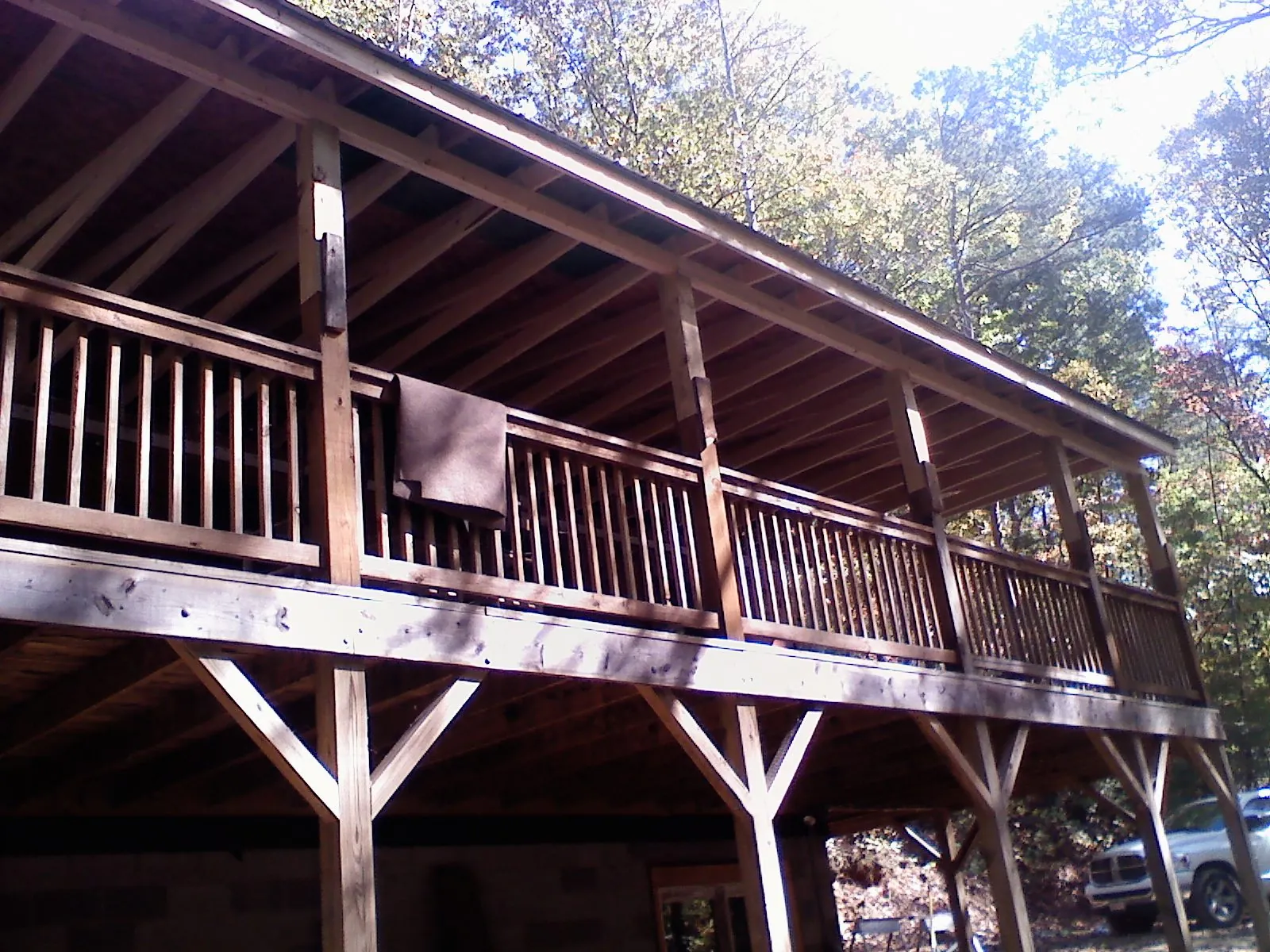 Timber framing under a new elevated porch and deck — Roof Leak Repair in Clear Lake by Roofing Brothers